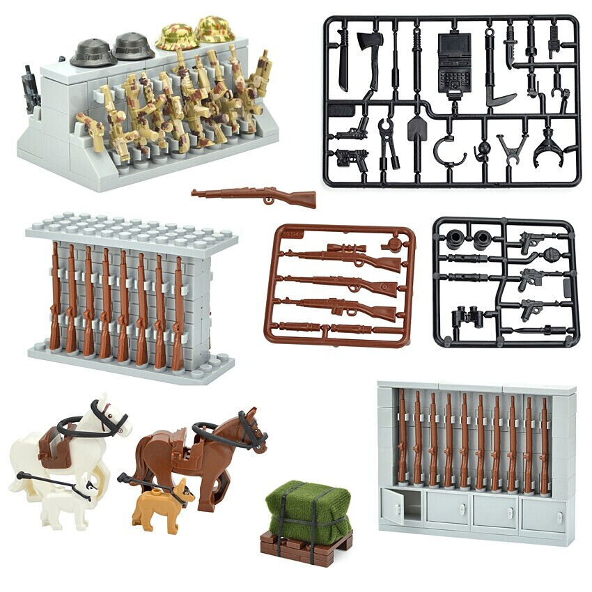 Military Weapon Gun Rifle Rack Cargo Horses Building Blocks Brick Set Toy DIY - - The Drift Art Co.