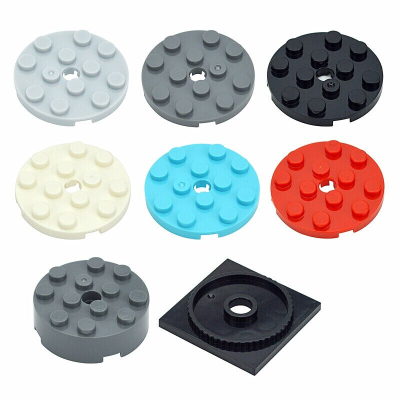 Round Plate 4 x 4 with Pin Hole 60474 87081 61485 Brick Building Blocks Sets - - The Drift Art Co.