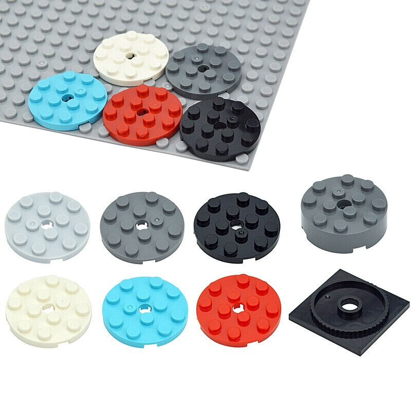 Round Plate 4 x 4 with Pin Hole 60474 87081 61485 Brick Building Blocks Sets - - The Drift Art Co.