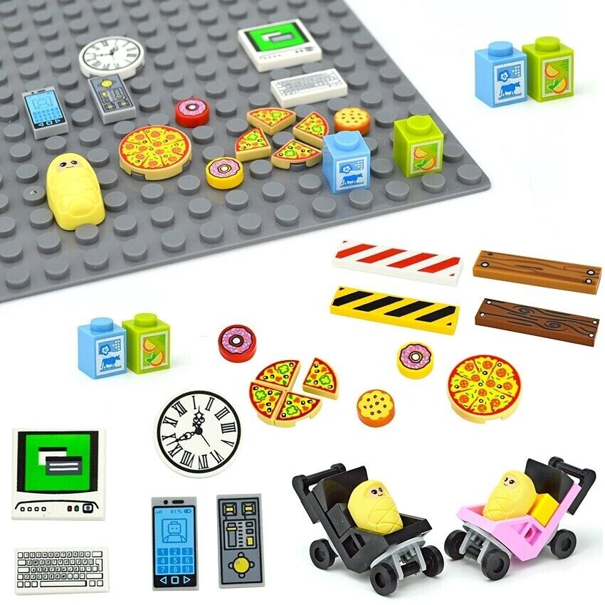 Stroller Baby Computer Phone Clock Pizza City for Lego Building Blocks Sets DIY - LEGO (R) Bricks, Pieces & Parts - - The Drift Art Co.