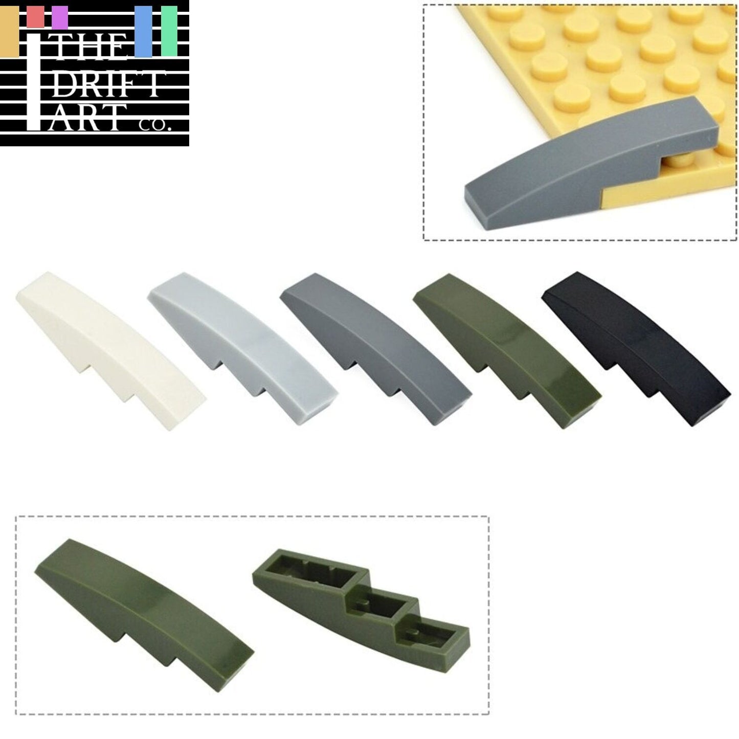 Technic Part 61678 11153 Slope Curved 1x4 For Lego Kit Building Blocks Set DIY - - The Drift Art Co.