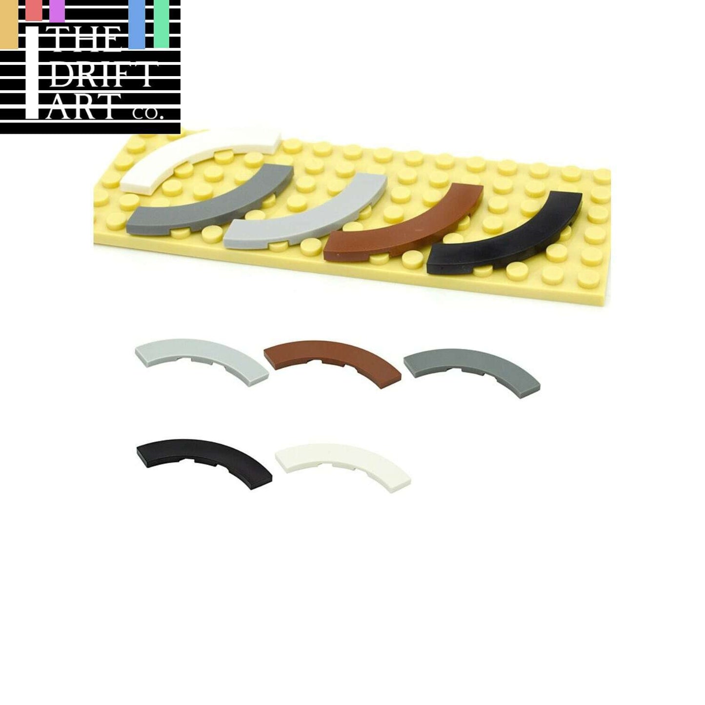 Technic Part for Lego Kit 27507 Flat Tile Curved Panel 4x4 Building Blocks Set - - The Drift Art Co.