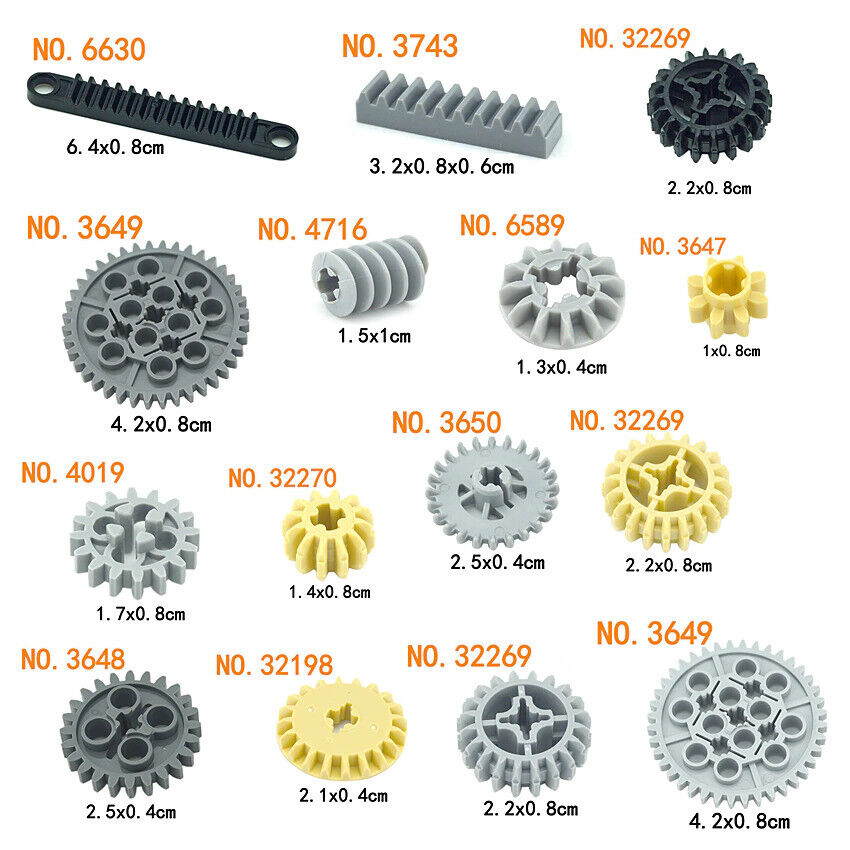 Technic Parts for Lego Kits 92693 32494 Train Car Gear Building Blocks Sets DIY - - The Drift Art Co.