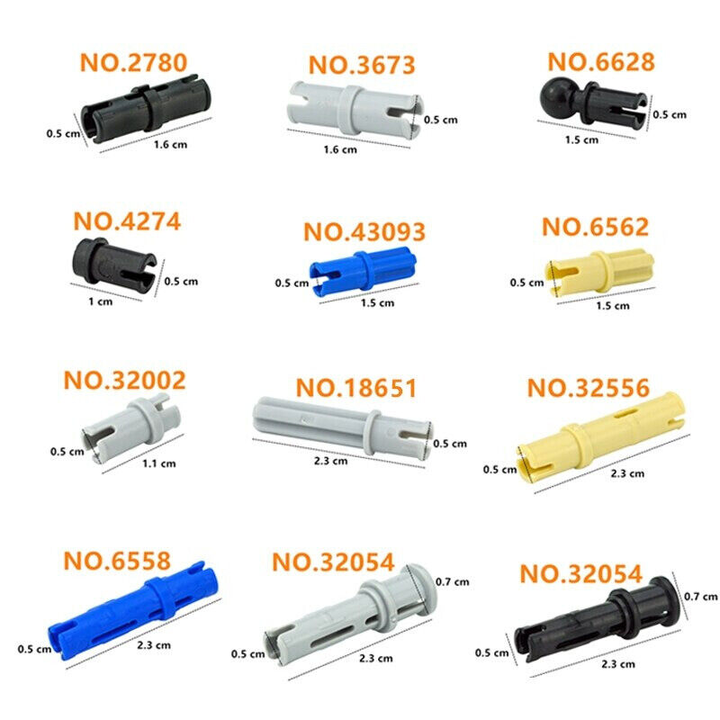 Technic Parts for Lego Kits Pin Peg Cross Axle 2780 3673 Building Blocks Set DIY - - The Drift Art Co.