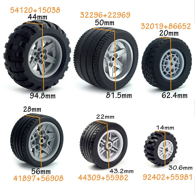 Technic Parts for Lego Kits Tire Wheel Hub RC Car Building Blocks Model Sets DIY - - The Drift Art Co.