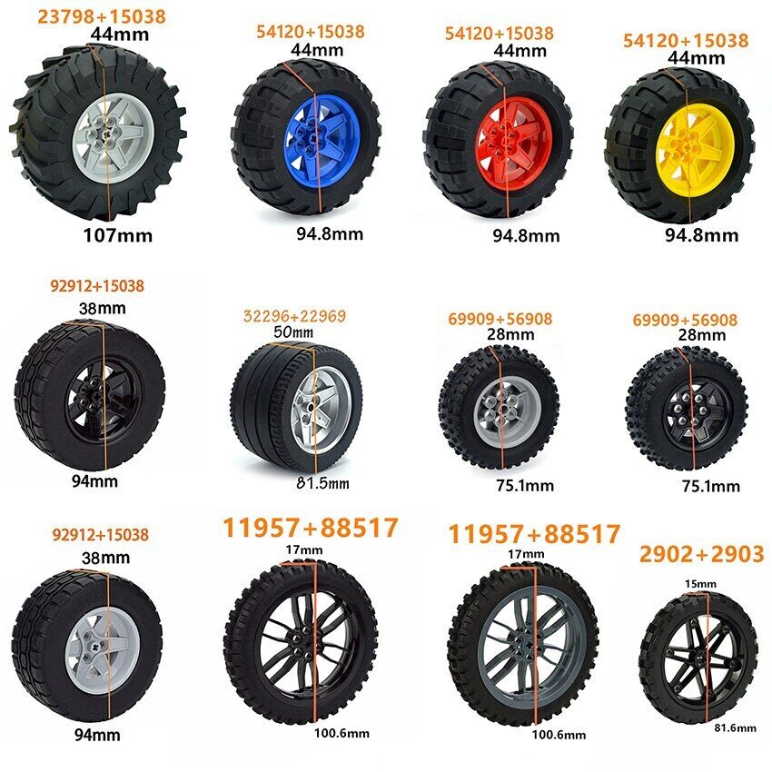 Tire Wheel Car Motorcycle Technic Parts for Lego Building Blocks Model Sets DIY - - The Drift Art Co.