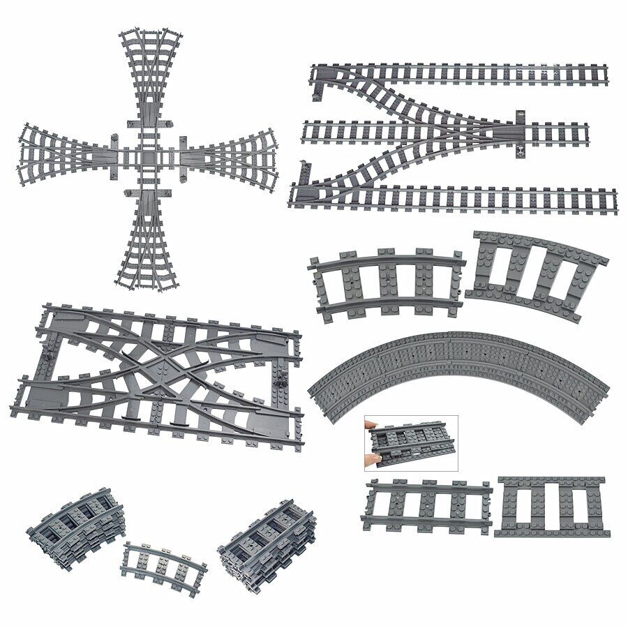 Track Crossing Switch Forked Rail for Lego Kit Train Building Blocks Sets DIY - LEGO (R) Bricks, Pieces & Parts - - The Drift Art Co.