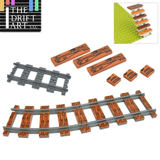 Train Wood Track 1x1 1x4 City House Building Blocks Bricks - Var Colors -  - The Drift Art Co.