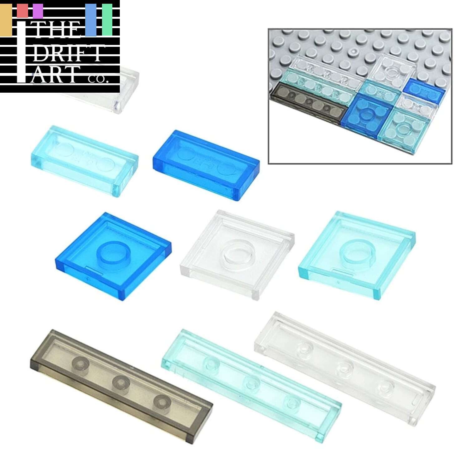 Transparent 1x2 2x2 1x4 Ceramic Tile 3068 3069 Building Blocks Bricks Toy DIY - Minifigure - - The Drift Art Co.