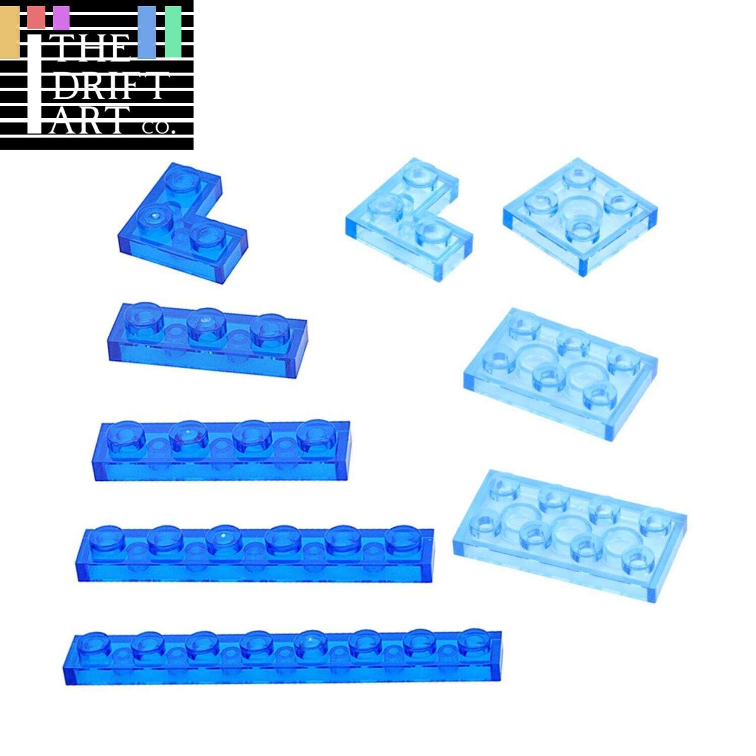 Transparent 1x2 2x2 2x4 Ceramic Tile 3023 3022 3020 Building Blocks Bricks Toy - Minifigure - - The Drift Art Co.