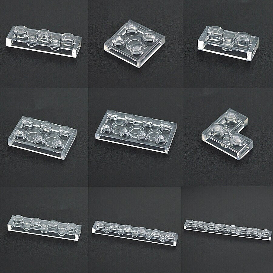 Transparent 1x2 2x2 2x4 Ceramic Tile 3023 3022 3020 Building Blocks Bricks Toy - Minifigure - - The Drift Art Co.
