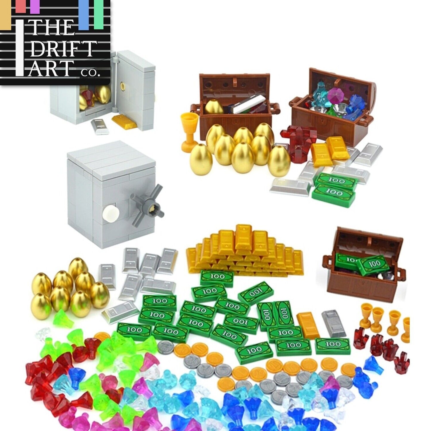 Treasure Gold Silver Diamond Jewel Dollar For Lego Building Block Brick Sets DIY - - The Drift Art Co.