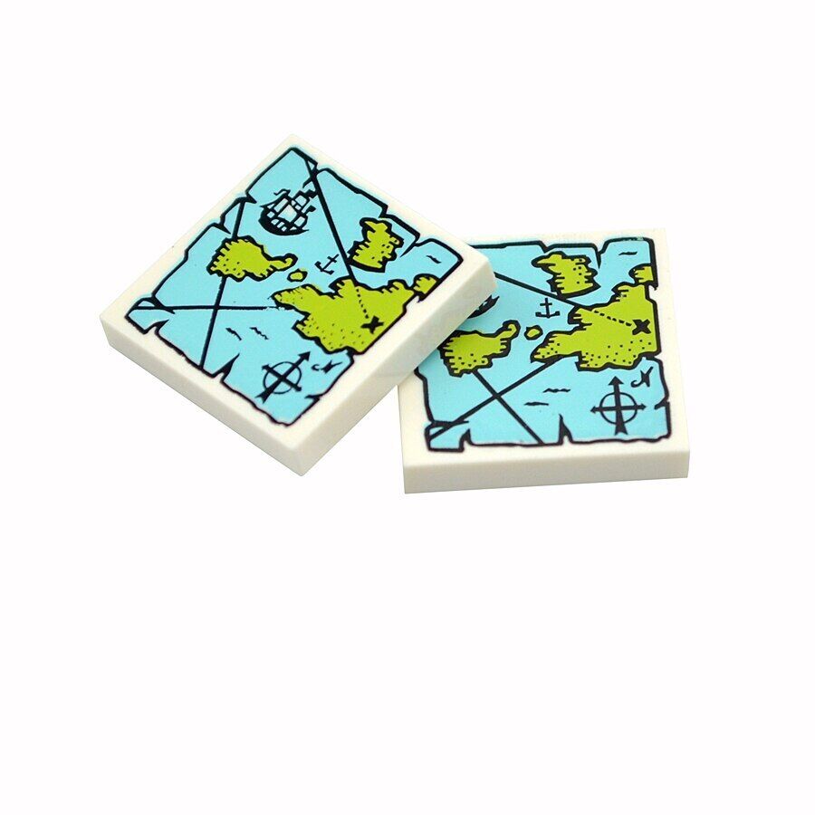 Treasure Navigation Map 10pcs 3068 2x2 For Lego Building Block Brick Sets DIY - - The Drift Art Co.