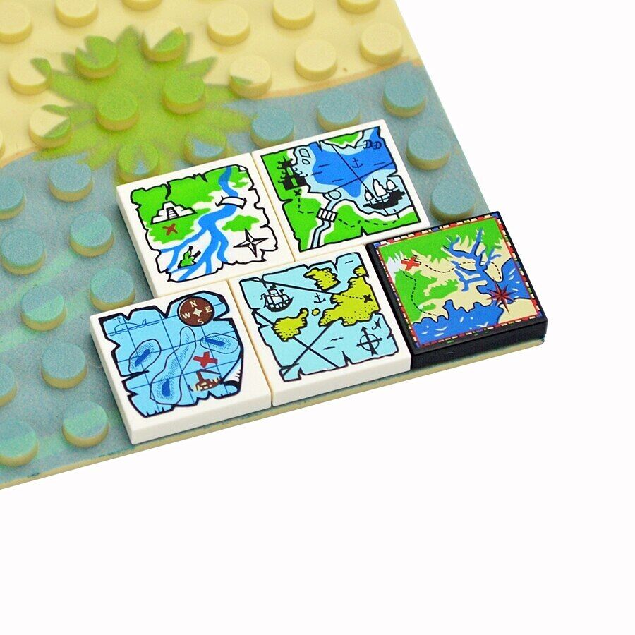 Treasure Navigation Map 10pcs 3068 2x2 For Lego Building Block Brick Sets DIY - - The Drift Art Co.