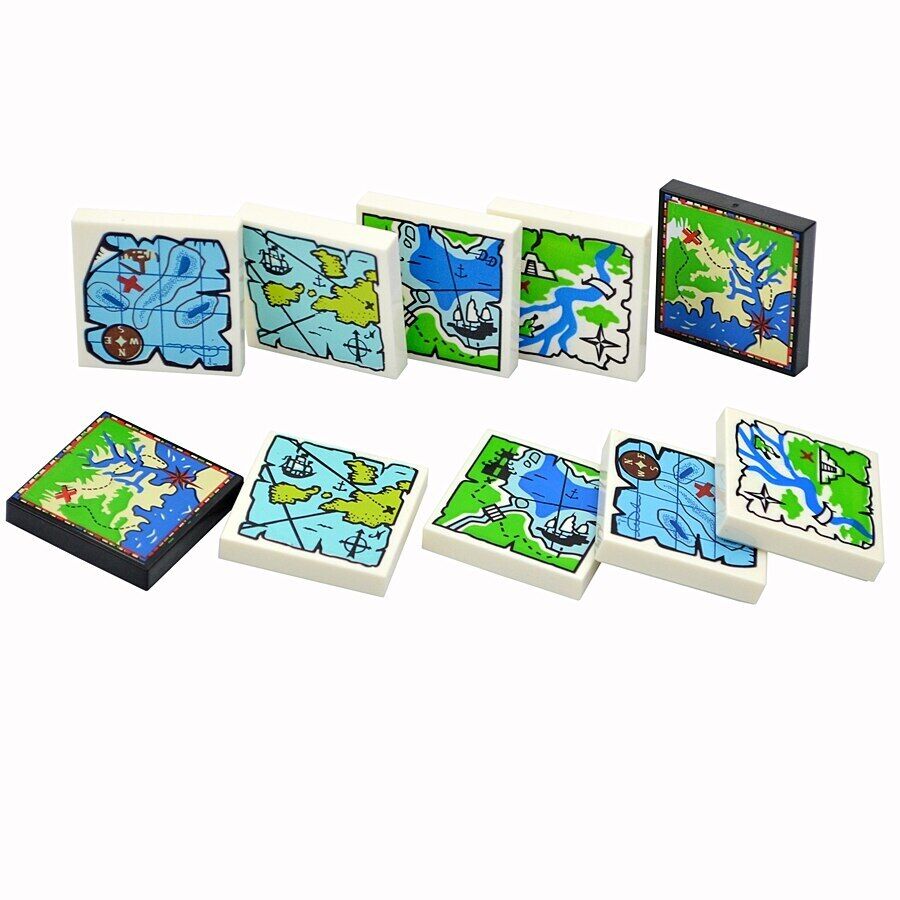 Treasure Navigation Map 10pcs 3068 2x2 For Lego Building Block Brick Sets DIY - - The Drift Art Co.