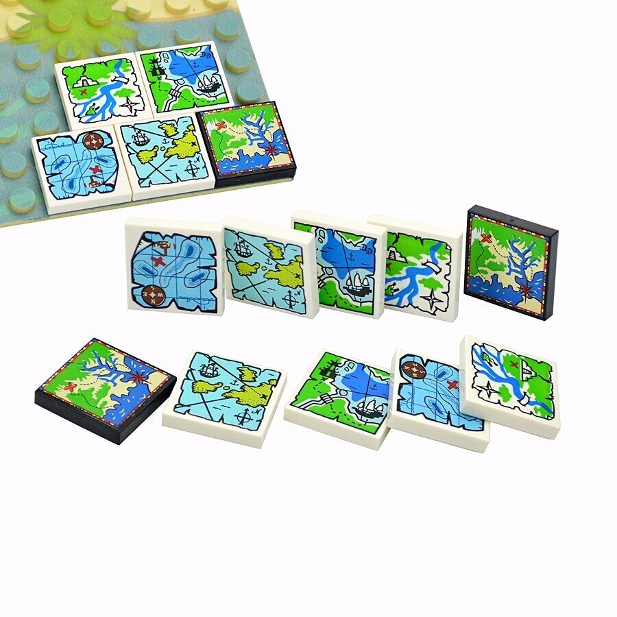 Treasure Navigation Map 10pcs 3068 2x2 For Lego Building Block Brick Sets DIY - - The Drift Art Co.