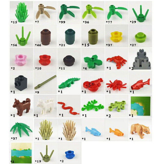 Tropical Rainforest Forest Toy Children Bricks Kids Set Building Blocks DIY - Interlocking Blocks - - The Drift Art Co.