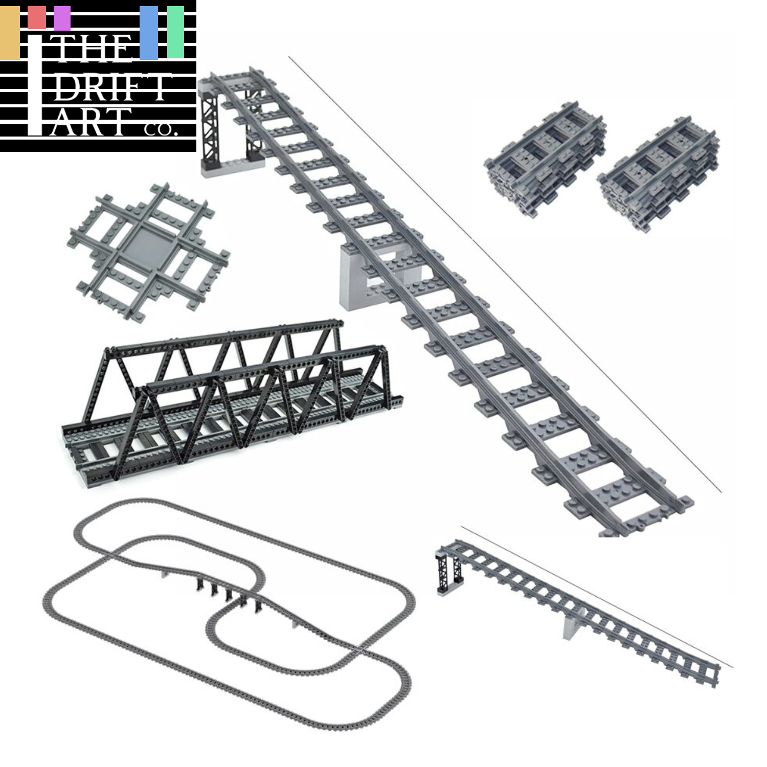 Uphill Track 7996 City Rail for Lego Kit Train Building Blocks Sets DIY - LEGO (R) Bricks, Pieces & Parts - - The Drift Art Co.