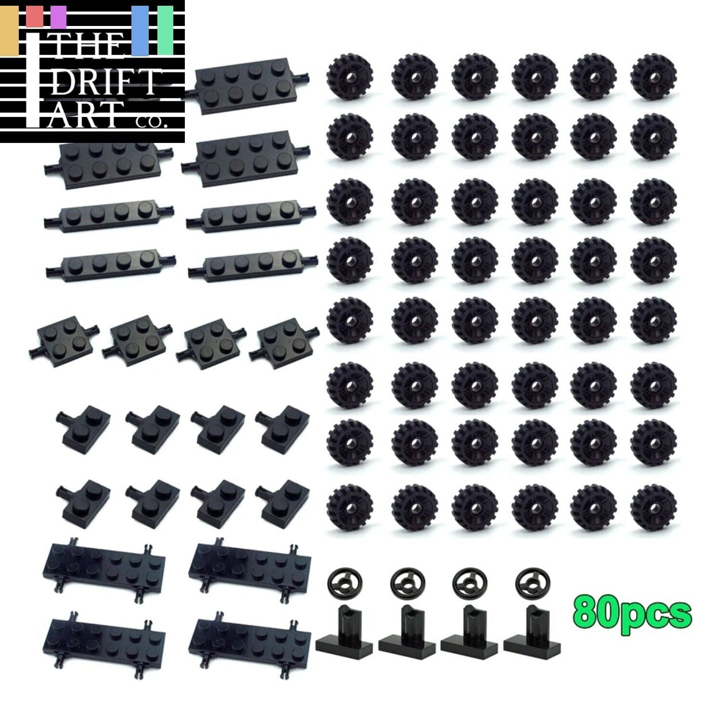 Wheel Axles Pack Car Tires Shaft Plate for Lego Kit Building Blocks Set DIY - - The Drift Art Co.