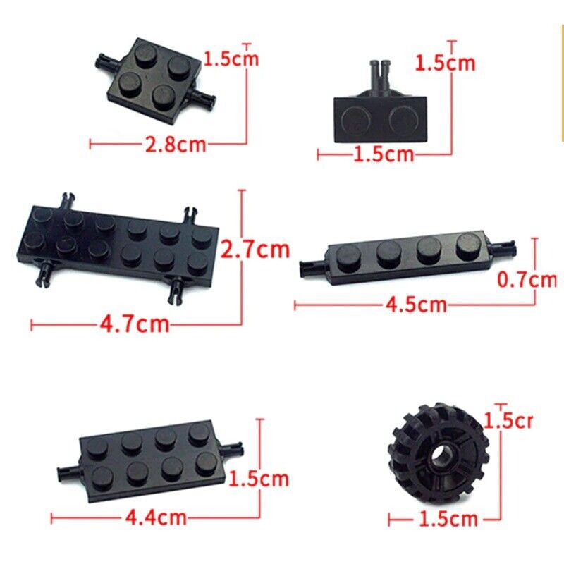 Wheel Axles Pack Car Tires Shaft Plate for Lego Kit Building Blocks Set DIY - - The Drift Art Co.