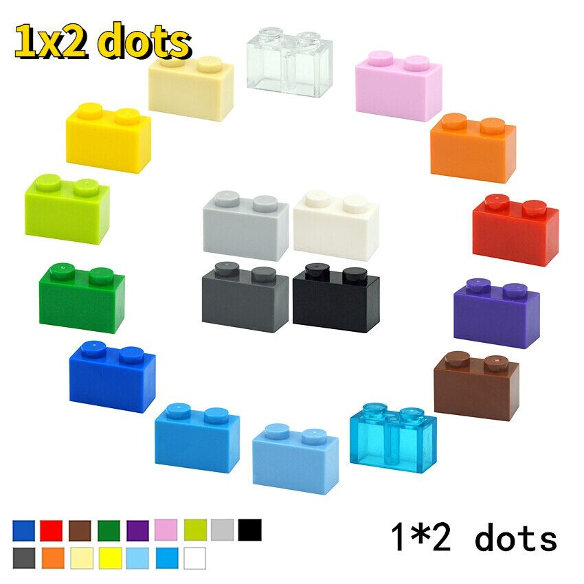 100pcs 1x2 Thick Brick 3004 Educational Building Block Bricks Toy  - 18 Colors -  - The Drift Art Co.