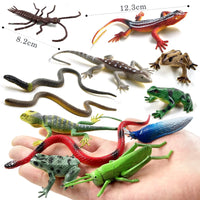 12pcs Frog grasshopper insect snake lizard Animal Miniature Art Toy Figure Doll - Action Figure -  - The Drift Art Co.