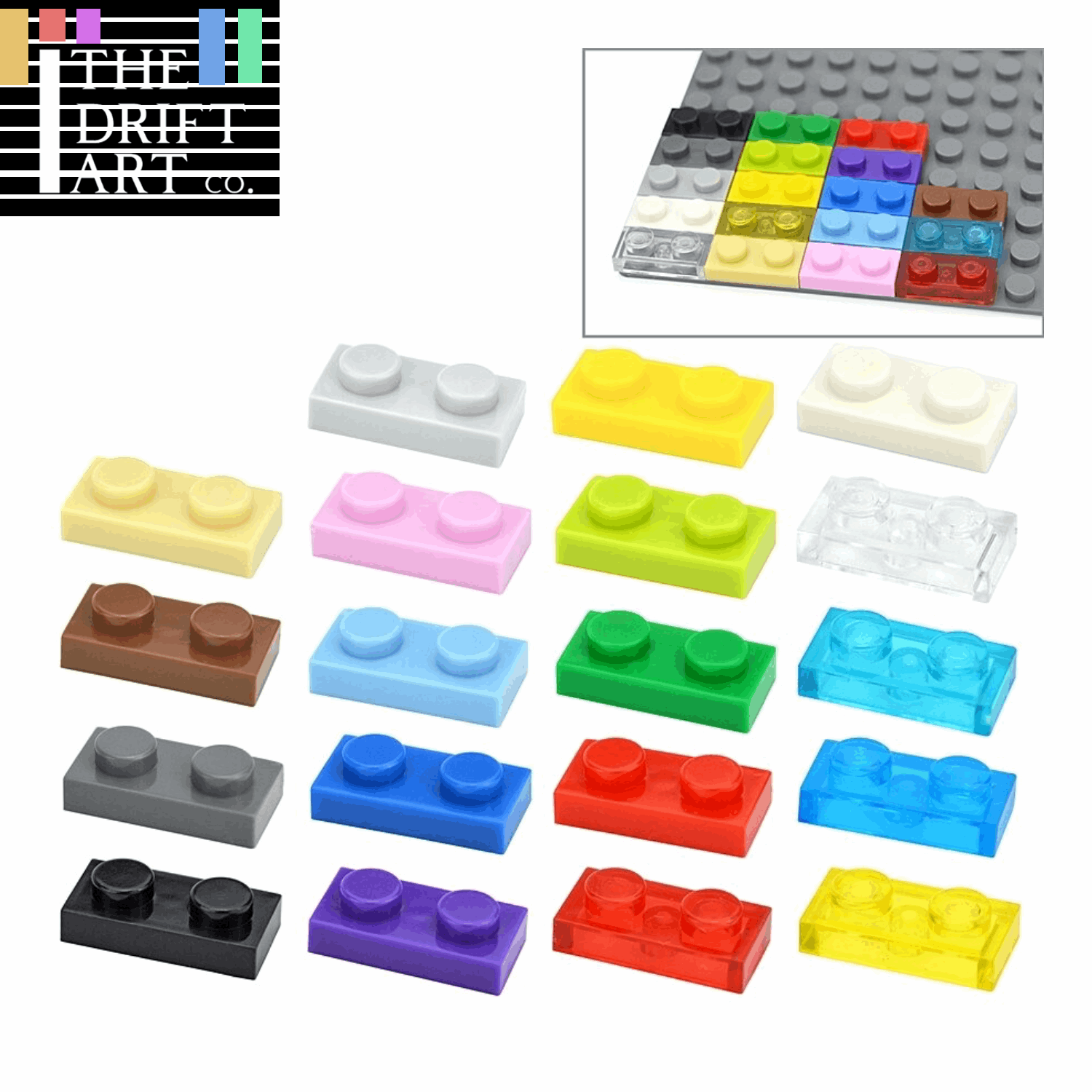 145pcs Thin 1x2 Dots 3023 DIY for Lego Kits Wall bricks Building Blocks Set -  - The Drift Art Co.