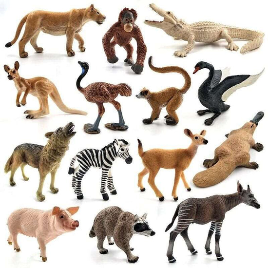 1pc Ostrich Meerkat Okapi Swan Crocodile Animal Miniature Art Toy Figure Doll