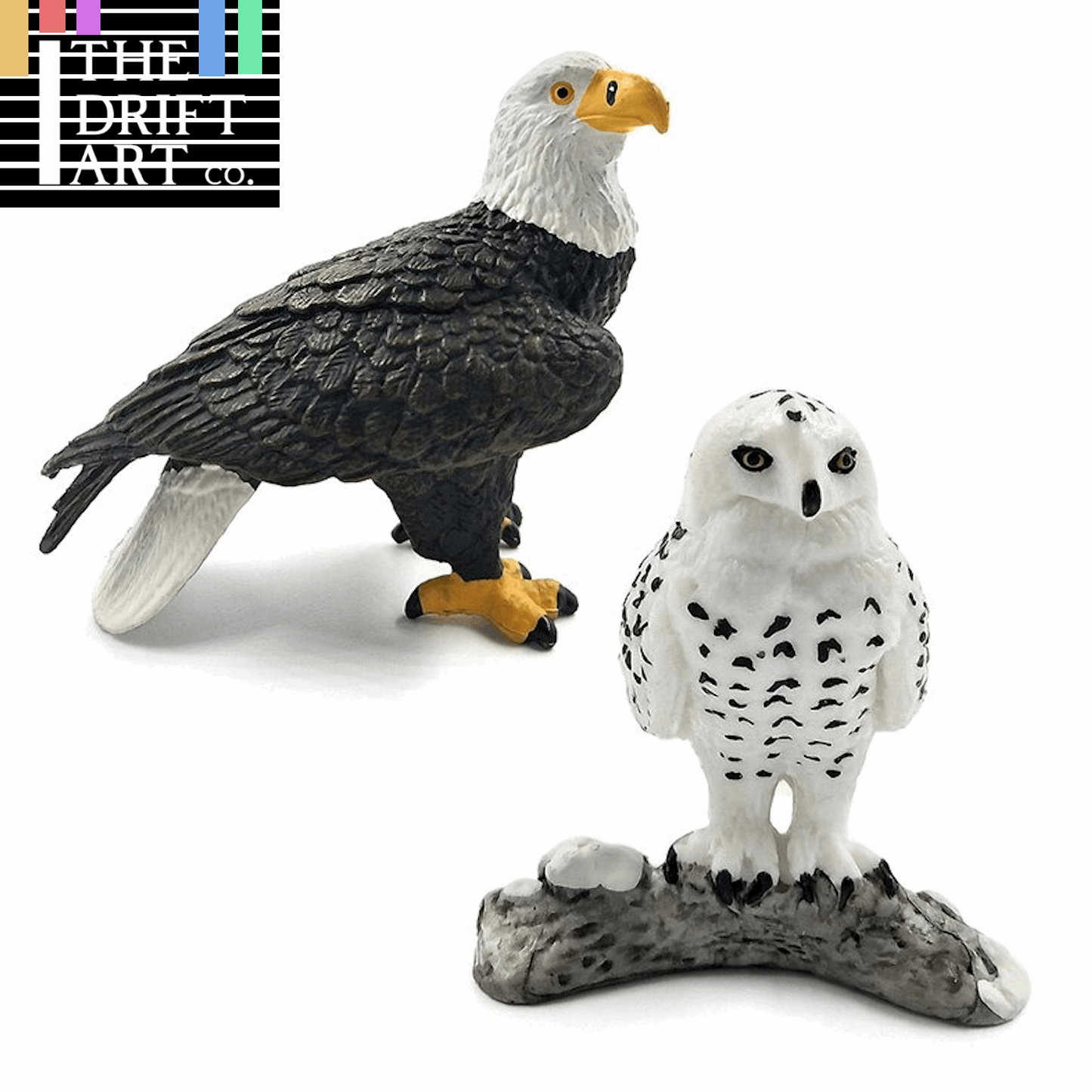 1pc Simulation Bald eagle Snowy Owl Animal Miniature Art Toy Figure Doll DIY -  - The Drift Art Co.