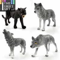 1pc Simulation Leopard Wolf Black Panther Animal Miniature Art Toy Figure Doll - Action Figure -  - The Drift Art Co.