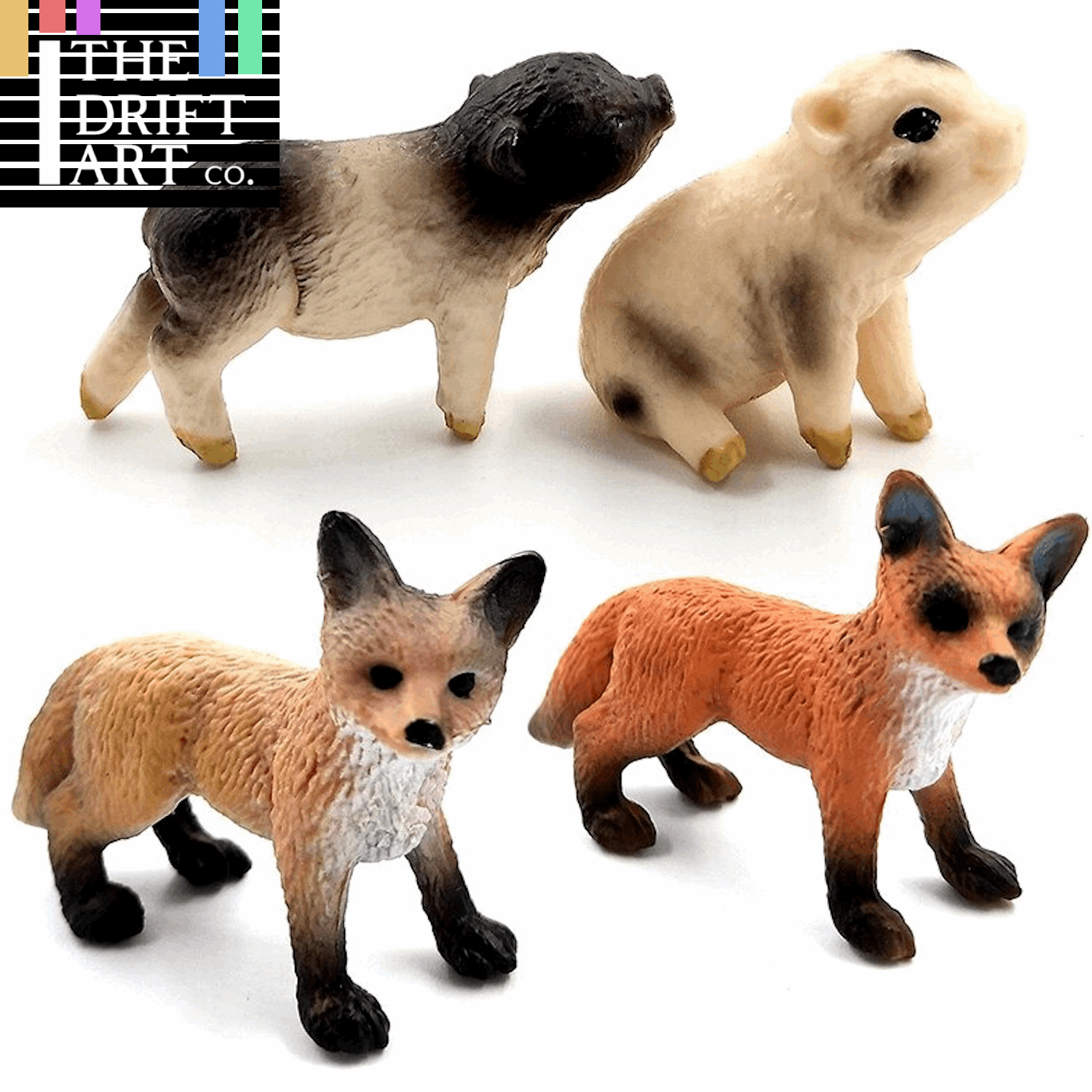 1pc Simulation Mini Fox Pig Porket Farm Animal Miniature Art Toy Figure Doll
