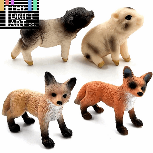 1pc Simulation Mini Fox Pig Porket Farm Animal Miniature Art Toy Figure Doll -  - The Drift Art Co.