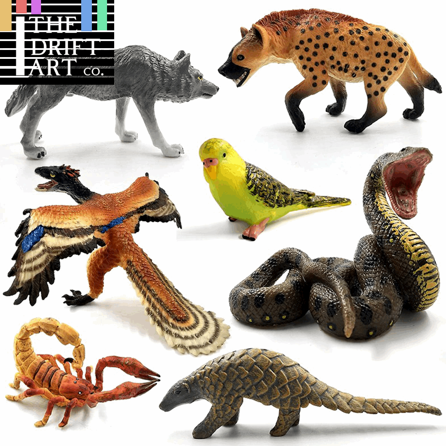 1pc Simulation Wolf Kangaroo Bird Snake Animal Miniature Art Toy Figure Doll -  - The Drift Art Co.