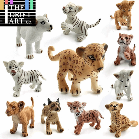 1pc Simulation mini Lion Tiger Lynx Animal Miniature Art Toy Figure Doll -  - The Drift Art Co.