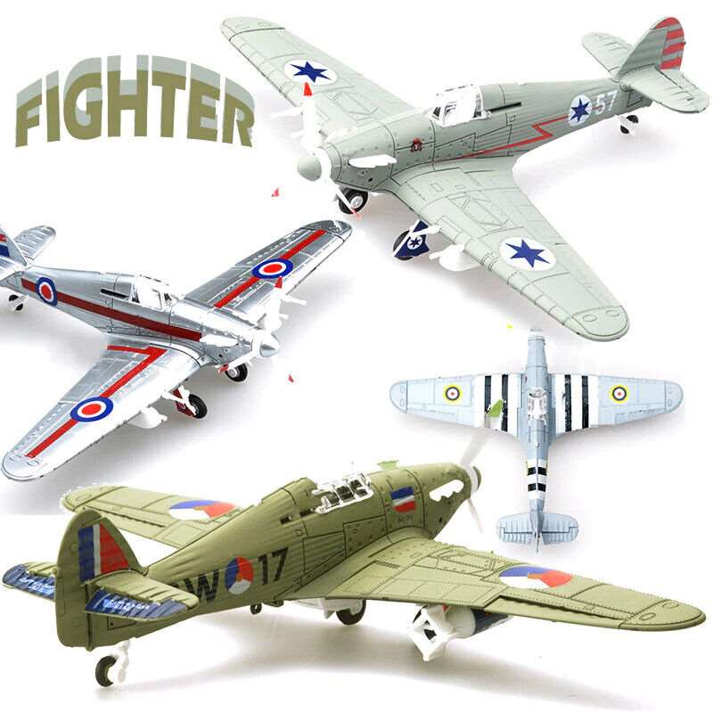 1pcs 1/48 Diecast War-II Hurricane Fighter Aircraft Plane Assembly Kit Model Toy - The Drift Art Co.