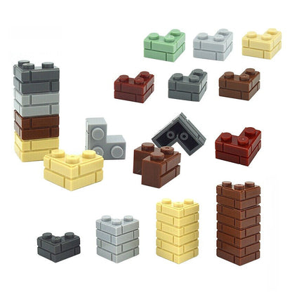 50pc MOC Part for Lego Kits 1x2 Dot SM323 Corner Wall bricks Building Blocks Set