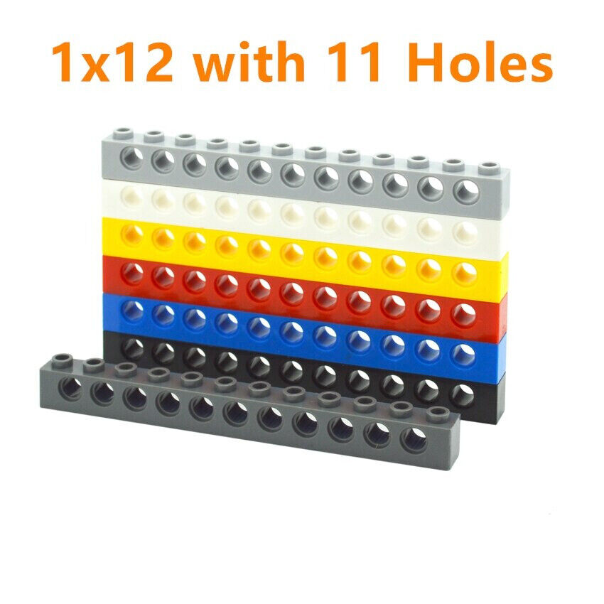 10pc Technic Parts for 1x12 w 11 Hole 3895 Long Beam for LEGO Building Block Set