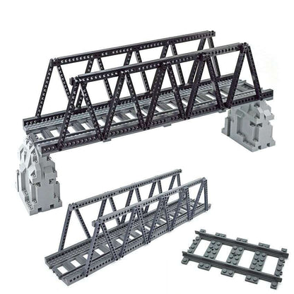 Bridge Tracks w/ Rock for Lego Kit Train Building Blocks Sets DIY - 20 Sets! - The Drift Art Co.