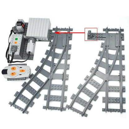 City Rail Motorized Track Switch for Lego Kit Train Building Blocks Sets DIY