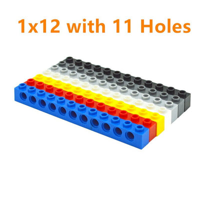 10pc Technic Parts for 1x12 w 11 Hole 3895 Long Beam for LEGO Building Block Set