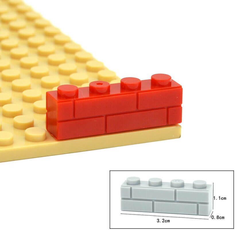 50pcs MOC Parts for Lego Kits 1x4 Dot 15533 Wall bricks Building Blocks Sets DIY