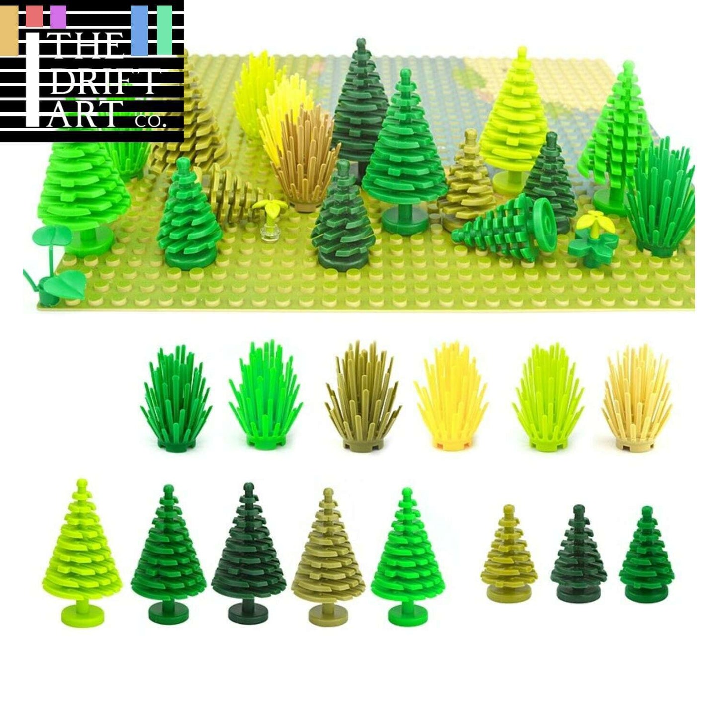 10pcs City Parts for Lego Kits Bush Trees Grass bricks Building Blocks Sets DIY