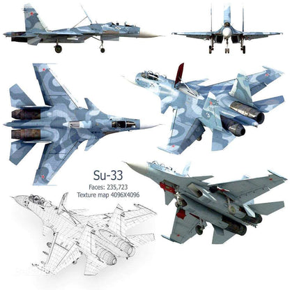 1/165 4D Su-33 Carrier-based fighter Aircraft Plane  Assembly Kit Model Art Toy - The Drift Art Co.