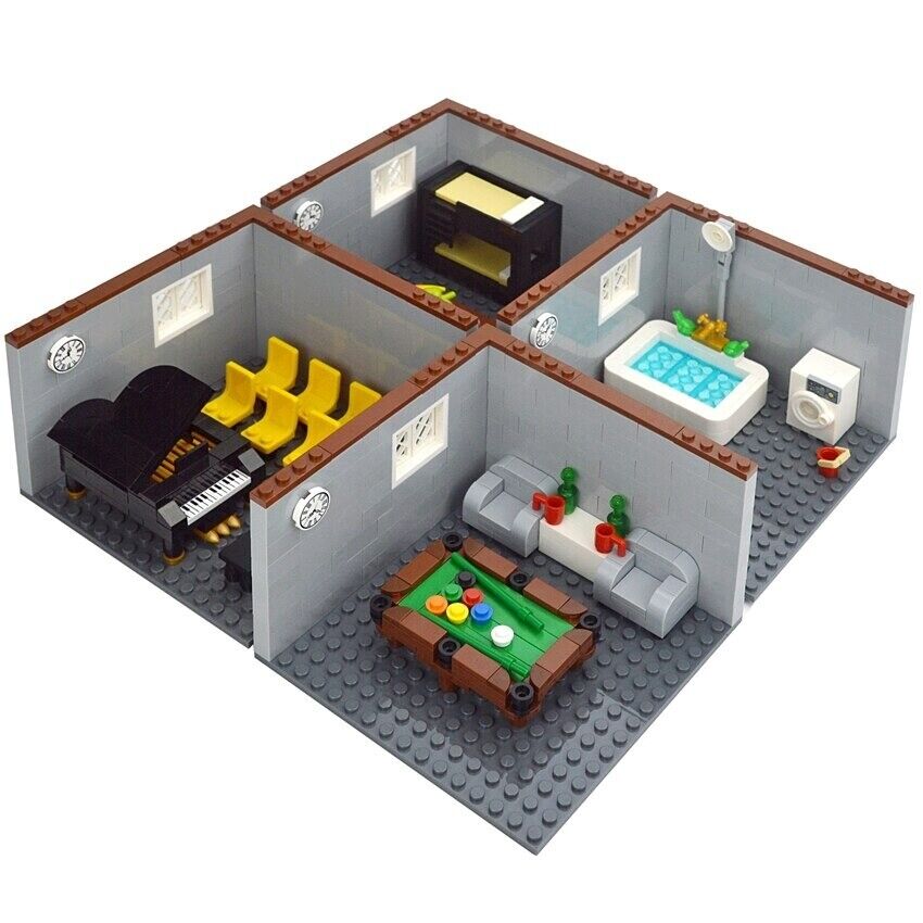 City House Bedroom Living Room Bathroom Parts for Lego Building Block Brick Sets