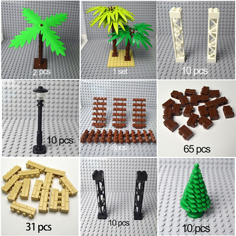 City Parts for LEGO Kits Bush Flower Grass Tree bricks Building Blocks Sets DIY