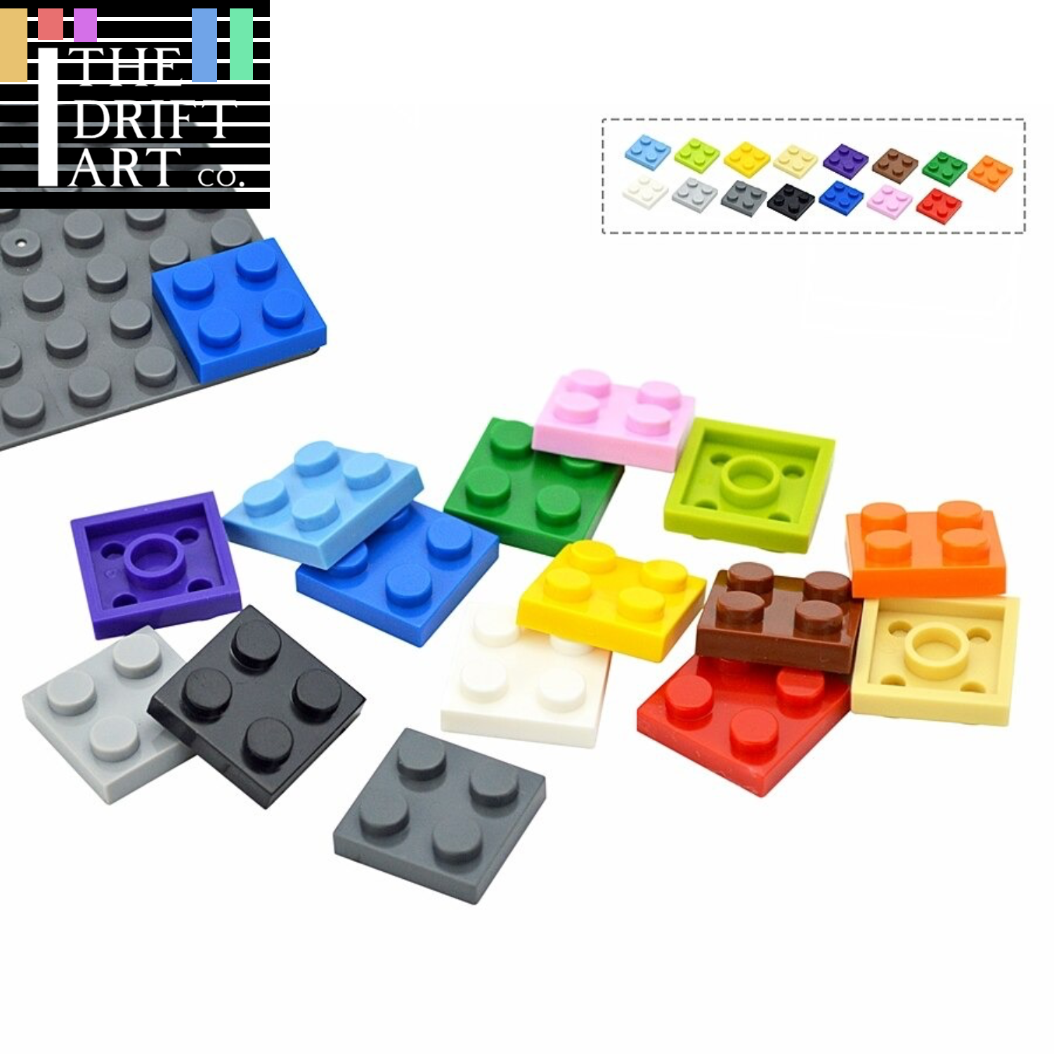 85pcs Thin 2x2 Dots 3022 DIY for Lego Kits Wall bricks Building Blocks Set | The Drift Art Co. 1