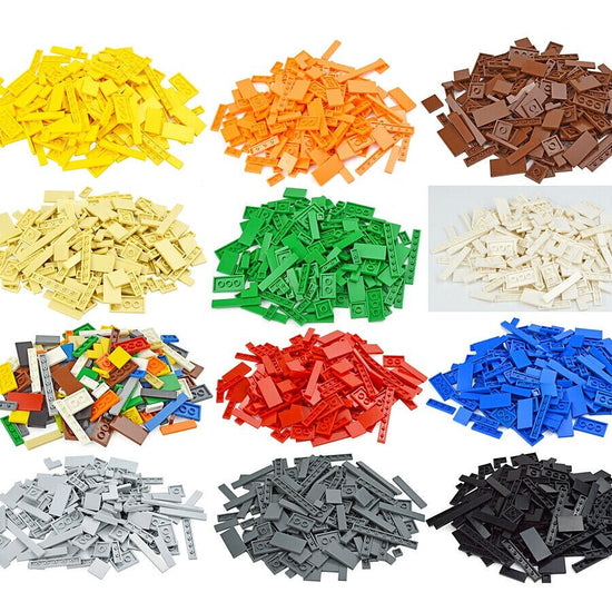 150pcs Smooth Flat Tile Thin Building Blocks Brick Toy DIY - Many Colors & Sizes