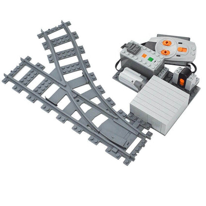 City Rail Motorized Track Switch for Lego Kit Train Building Blocks Sets DIY