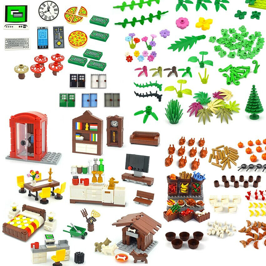 City Food Fruit Trees Box Flower Parts for Lego Sets Building Blocks Sets DIY