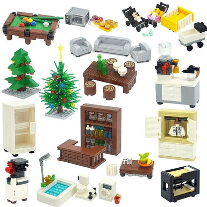 Christmas Tree Desk Dining Pool Table Sofa For Lego Sets Building Blocks Set DIY